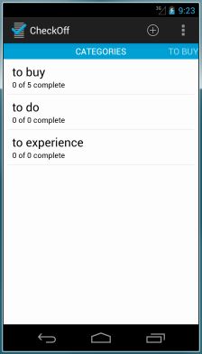screenshot: categories page
