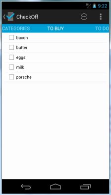 screenshot: a checklist page